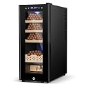 35L Cigar Electric Humidor, 250 Counts Large Capacity Thermostatic Electric Cigar Cooler Cabinet with Digital LED Screen, Safety Lock,Smart Humidity & Temp Control, Gifts for Men