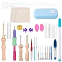 Adjustable Punch Needle Kit for Adults Beginners,2.2mm/2.5mm/3.5mm/5mm Punch Needle,Complete Set for Needle Punching,Punch Needle Tool with Elegant Gift Box,Ideal for Keeping and Presents(Blue)