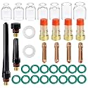 35 Pcs TIG Welding Torch Stubby Gas Lens #4 - #12 Glass Cup Kit