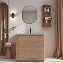 36" Bathroom Vanity with Ceramic Sink, Freestanding Bathroom Vanity with 2-Soft-Close Door &amp; Storage Rack for Home, Farmhouse, Undermount Storage Cabinet, Easy to Clean, Imitative Oak