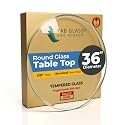 36" Inch Round Glass Table Top 3/8" Thick Tempered Beveled Edge by Fab Glass and Mirror