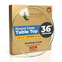 36" Inch Round Glass Table Top 1/4" Thick Tempered Beveled Edge by Fab Glass and Mirror