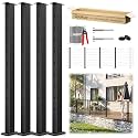 12-16FT Modular Cable Railing Kit for Deck 36", 4 Level Black Posts