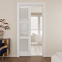 Pocket Door,3-Lite Frosted Glass Doors,Solid Door,36 x 96 Door