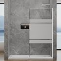 36"x76" Fixed Shower Door,3/8" Frosted Glass Shower Panel,Brushed Nickel