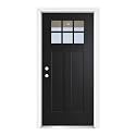 36"x80" Fiber Reinforced Panel Door, Right Hand Inswing, Black