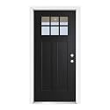 36"x80" Fiber Reinforced Panel Door, Left Hand Inswing, Black