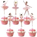 36 Ballerina Cupcake Toppers Kit Colorful Ballet Tutu Dancer Girls