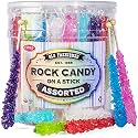 36 Extra Large Assorted Rock Candy Sticks: Espeez - Candy Party Favors - for Birthdays, Weddings, Receptions, Bridal, Baby Showers - Rock Bulk