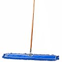 36 Inch Blue Commercial Dust Mop & Floor Sweeper – Wood Handle Floor Mop for Tile, Hardwood & Concrete