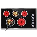 36 Inch Electric Cooktop, 5 Burner Electric Stove Top 8400W, 36" Ceramic Stove with Knob Control, Over-Temperature Protection, Dual Ring Zone, 220-240V Hard Wired (No Plug)