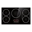 36 Inch Induction Cooktop 5 Burners, Drop-in, Hardwired, Black