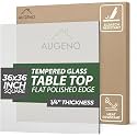 36 inch Square 1/4" Thick Flat Polished Edge Clear Glass Table Top with 6 Bumpers - Tempered, Scratch Resistant &amp; Safety Replacement Glass for Dining, Coffee, Patio &amp; End Tables