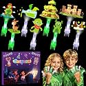 36 Pack Giant Green Creature Party Favors LED Finger Lights for Kids
