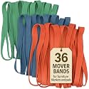 36 Pack Mover Blanket Rubber Bands - Extra Large Rubber Bands for Moving Blankets and Furniture - Variety of Sizes 26in, 30in & 42in - 36 Moving Bands Total - kitchentoolz
