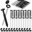 36 Pack Vinyl Shutter Fasteners 3 Inch Shutter Screws and Caps Window Outside Hardware Spike Anchor for Installing Decorative Exterior House Furniture
