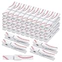 36 Pcs Baseball Clips Baseball Team Gifts Bulk Cheer Clothes Pins Wooden Charms Spirit Bag Clips for Crafts Backpacks Decorations Photo Cheerleading Accessories