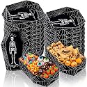 36 Pcs Halloween Coffin Food Trays Paper Skeleton Snack Boats