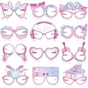 36 Pcs Music Era Themed Party Decorations Eyeglasses Era Themed Pastel Paper Glasses Concert Birthday Decor Music Lover Photo Booth Props Frame for Woman Birthday Party Decor Supplies Gift
