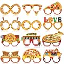 36 Pcs Pizza Paper Glasses Photo Booth Props for Italian Party