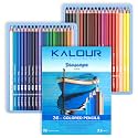 KALOUR PDAS 36-piece Blue Seascape Colored Pencil Set, Pre-sharpened Wooden Colored Pencils for Adults Artists Beginners Coloring Books Drawing &amp; Sketching