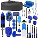 36 Piece Car Cleaning Kit, Car Cleaning Brush Kit for Interior and Exterior Car Details, Car Brush Wast Set, Car Cleaning Kit for Ventilation Slots, Wheels, Surfaces