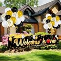 Tatuo 36 Pcs Military Welcome Home Banner with 35 Balloons, Heart Style