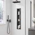 36 x 6 Inch Stainless Steel Shower Niche, No Tile Needed Wall Niche with 3- Tier Shelves, Recessed Wall Niche Insert for Bathroom Shower Kitchen Storage, Gun Gray