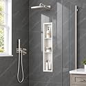 36 x 6 Inch Stainless Steel Shower Niche, No Tile Needed Wall Niche with 3- Tier Shelves, Recessed Wall Niche Insert for Bathroom Shower Kitchen Storage, Matte White