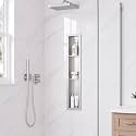 36 x 6 Inch Stainless Steel Shower Niche, No Tile Needed Wall Niche with 3- Tier Shelves, Recessed Wall Niche Insert for Bathroom Shower Kitchen Storage, Brushed Nickel