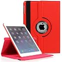 Mcart 360 Degree Rotating Leather Smart Case Cover Stand for iPad mini 2, Mini 3 (7.9 Inch) A1432, A1454, A1455, A1489, A1601, A1490, A1491, A1599, A1600 (Red)