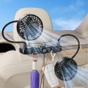 360 Hose USB Fan for Car Seat Baby Kids, 2 Storage Hooks