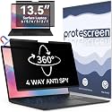360° Magnetic Privacy Screen for 13.5 Inch Surface Laptop 6/5/4/3/2/1, 4 Way Privacy Removable Anti Glare Blue Light Filter Shield Film Anti Spy Black Laptop Protector Security Private