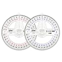 360° Protractor Pack of 2 Protactors Plastic Protractor Math Protractors Clear Protractor Ruler Drafting Tools Circle Protractor for Geometry