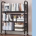 360° Rotating Bookshelf &amp; Rolling Cart - Versatile Storage Solution for Home, Office, Kitchen Organization, Space-Saving Design, Stylish &amp; Functional Storage Unit