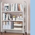 360° Rotating Bookshelf - Multifunctional Rolling Storage Cart for Home, Office &amp; Kitchen Organization - Space-Saving, Mobile Book &amp; Supply Organizer