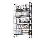 360° Rotating Bookshelf - Multifunctional Rolling Storage Cart for Home, Office &amp; Kitchen Organization - Space-Saving, Stylish Design for Easy Access