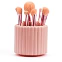 360 Rotating Makeup Brush Cup,Pink Cute Brush Organizer,