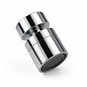 360° Rotation Stainless Steel | Kitchen Tap Extender | Swivel Sink Faucet Aerator | Water Saving Aerator | Dual Flow, Foam and Spray | Fits Male/Female 22mm Thread | Polished Chrome
