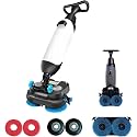 360 RPM Commercial Floor Washer and Scrubber Machine, 17" Cleaning Width, Dual Tank for Sewage and Clean Water, Dual Rotary Brush, Cordless Mini Floor Scrubber Cleaning Capacity 13000 Sqft/H White