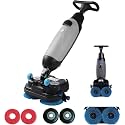 360 RPM Commercial Floor Washer and Scrubber Machine, 17" Cleaning Width, Dual Tank for Sewage and Clean Water, Dual Rotary Brush, Cordless Mini Floor Scrubber Cleaning Capacity 13000 Sqft/H Gray