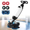 360 RPM Floor Polisher Commercial, 17" Lightweight Electric Floor Cleaner, Floor Buffer Scrubber, 360rpm, Coverage 13000 Sqft/H, Floor Scrubber for Home Office Bathroom &amp; Small Commercial Space White