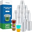 Dealusy 360 Set 1 oz Jello Shot Cups with Lids