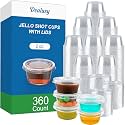 Dealusy 360 Set 2 oz Jello Shot Cups with Lids