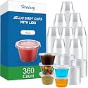 Dealusy 360 Set 4 oz Jello Shot Cups with Lids