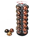 35 Coffee Pods Holder - Black - 360° Spinning Coffee Pod Carousel Stand | Holds 35 Capsules | Compact Countertop Organizer with Silent Rotation, Durable &amp; Modern