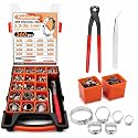 360Pcs 16 Size 5.3-36.1mm Single Ear Hose Clamps Kit with Pliers Tool