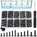 360Pcs Laptop Screws Notebook Computer Tiny Screw Kit 12 Sizes M2 M2.5 M3 Laptop Replacement Computer Screws for Motherboard SSD PC Fan Hard Drive