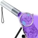 365nm Flashlight Black Light,Portable Handheld Cat Ringworm Detector lamp,for Dog Cat Care and Resin Curing(Silver White)