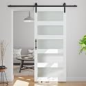 36in x 80in 5-Panel Sliding Glass Barn Door with 4ft Hardware Kit